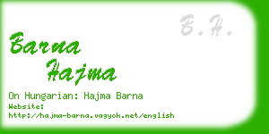barna hajma business card